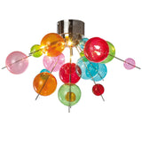 Multicolour Glass Ball Semi Flush Ceiling Light