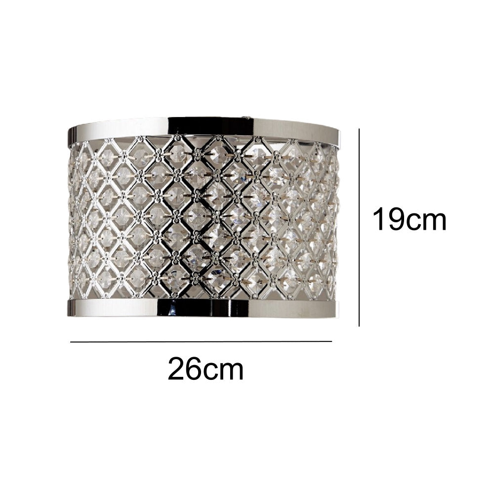 Chrome Modern Lampshade with Crystals