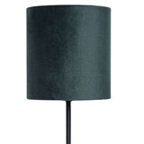 Black Retro Table Lamp with Green Fabric Shade