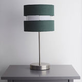 Forest Green Shade on Silver Base Table Light