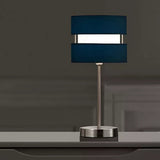 Navy Blue Shade on Silver Base Table Light