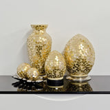 Gold Mosaic Flower Glass Egg Lamp 200mm