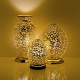 Gold Flower Mosaic Glass Egg Lamp Small