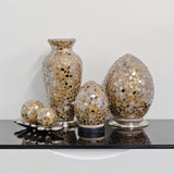 Autumn Gold Mosaic Flower Glass Egg Lamp 200mm