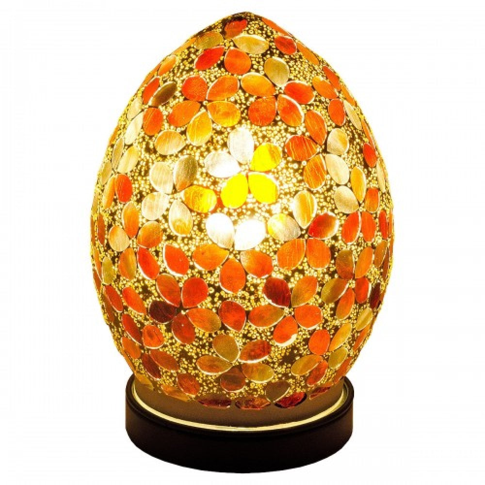 Britalia BRLM71O | Amber Flower Glass Mosaic Egg 20cm | BRLM71O