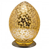 Gold Flower Mosaic Glass Vintage Egg Table Lamp 30cm