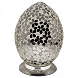 Mirrored Flower Mosaic Glass Vintage Egg Table Lamp 30cm