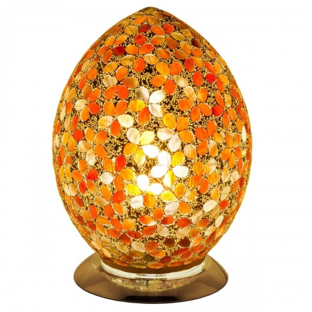 Britalia BRLM72O | Amber Flower Glass Mosaic Egg 30cm