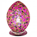 Purple Tile Flower Mosaic Glass Vintage Egg Table Lamp 30cm
