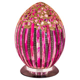 Rose Pink Art Deco Mosaic Glass Vintage Egg Table Lamp 30cm