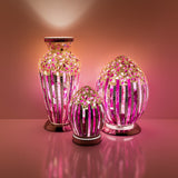 Rose Pink Art Deco Glass Mosaic Egg Light