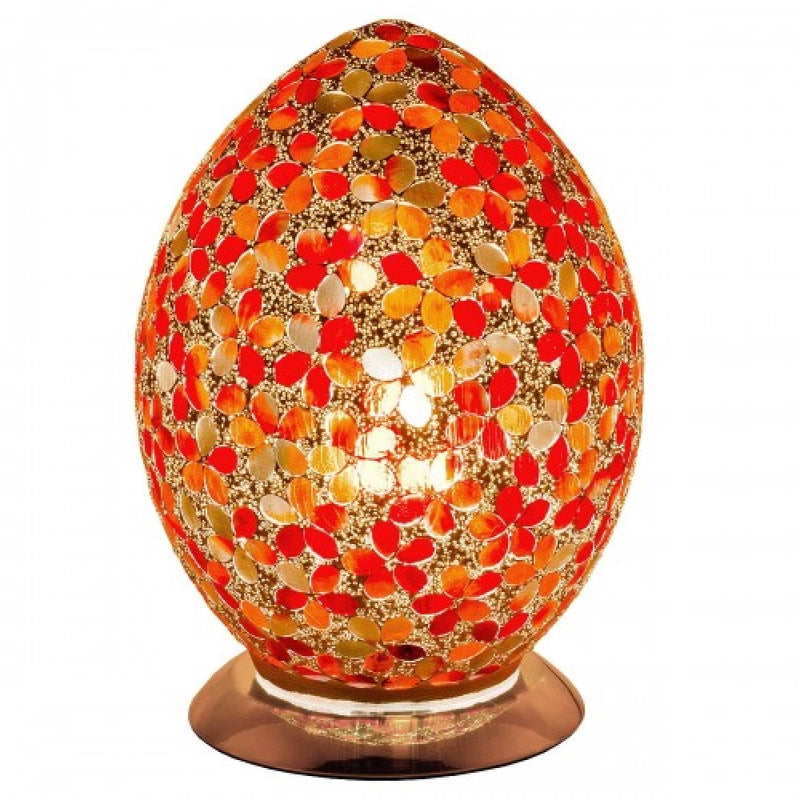 Britalia BRLM72R | Red Flower Glass Mosaic Egg 30cm