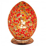 Red Flower Mosaic Glass Vintage Egg Table Lamp 30cm