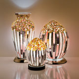 Art Deco Mosaic Glass Vase Lamp Light