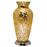 Gold Flower Mosaic Glass Vintage Vase Table Lamp 38cm