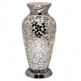 Mirrored Flower Mosaic Glass Vintage Vase Table Lamp 38cm