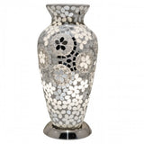 Britalia 880427 | Mirrored Art Deco Flower Glass Mosaic Vase 38cm | BRT880427