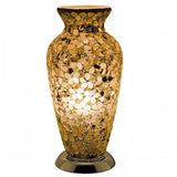 Autumn Gold Flower Mosaic Glass Vintage Vase Table Lamp 38cm