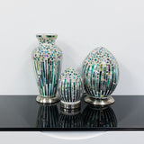 Green Art Deco Flower Mosaic Glass Vase Lamp 380mm