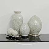 Opaque White Flower Mosaic Glass Vase Lamp 380mm
