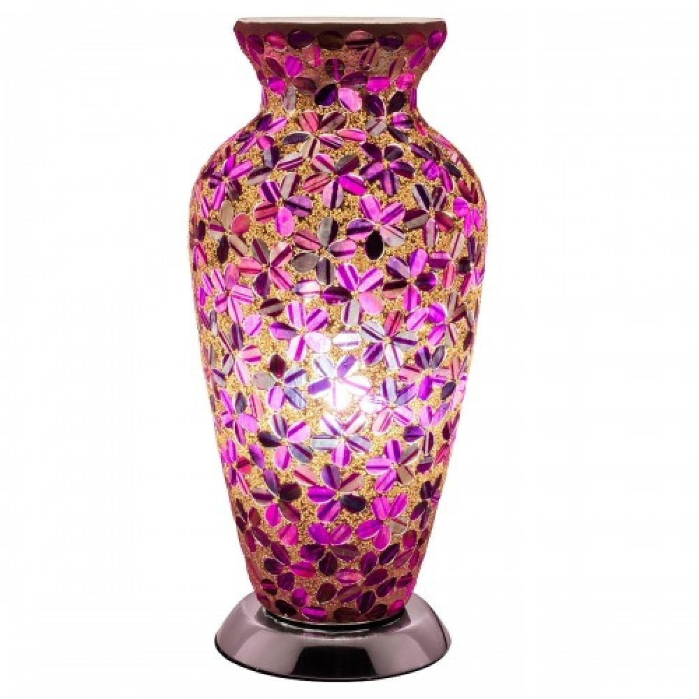 Britalia BRLM73PLT | Purple Tile Flower Glass Mosaic Vase 38cm