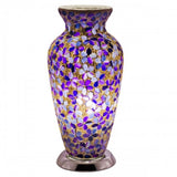Purple Flower Mosaic Glass Vintage Vase Table Lamp 38cm
