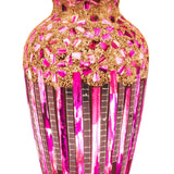 Rose Pink Art Deco Flower Glass Mosaic Vase 38cm | Vintage Retro