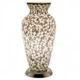 White Flower Mosaic Glass Vintage Vase Table Lamp 38cm