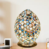 Blue Tile Mosaic Glass Egg Lamp 300mm