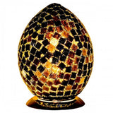 Britalia 880455 Black Tile Mosaic Glass Vintage Egg Table Lamp 30cm