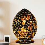 Black Tile Mosaic Glass Egg Lamp 300mm