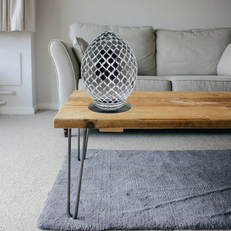 Mirrored Tile Glass Mosaic Egg 30cm | Vintage Retro