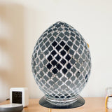Mirrored Tile Mosaic Glass Egg Lamp 300mm