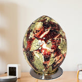 Amber Crackle Mosaic Glass Egg Lamp 300mm