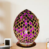 Purple Tile Mosaic Glass Egg Lamp 300mm