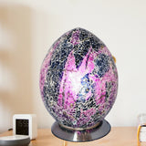 Purple Crackle Mosaic Glass Egg Lamp 300mm