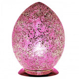 Britalia 880466 | Pink Rose Crackle Glass Mosaic Egg 30cm | BRT880466