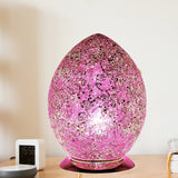 Pink Rose Crackle Mosaic Glass Egg Lamp 300mm