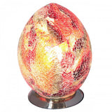 Britalia 880467 Red Crackle Mosaic Glass Vintage Egg Table Lamp 30cm