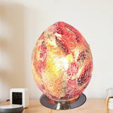 Red Crackle Mosaic Glass Egg Lamp 300mm