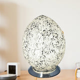 White Crackle Mosaic Glass Egg Lamp 300mm