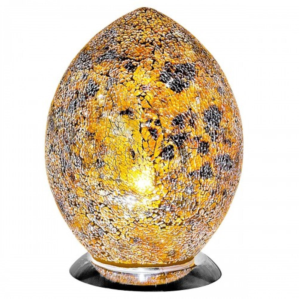 Britalia 880469 | Yellow Crackle Glass Mosaic Egg 30cm | BRT880469
