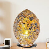 Yellow Crackle Mosaic Glass Egg Lamp 300mm