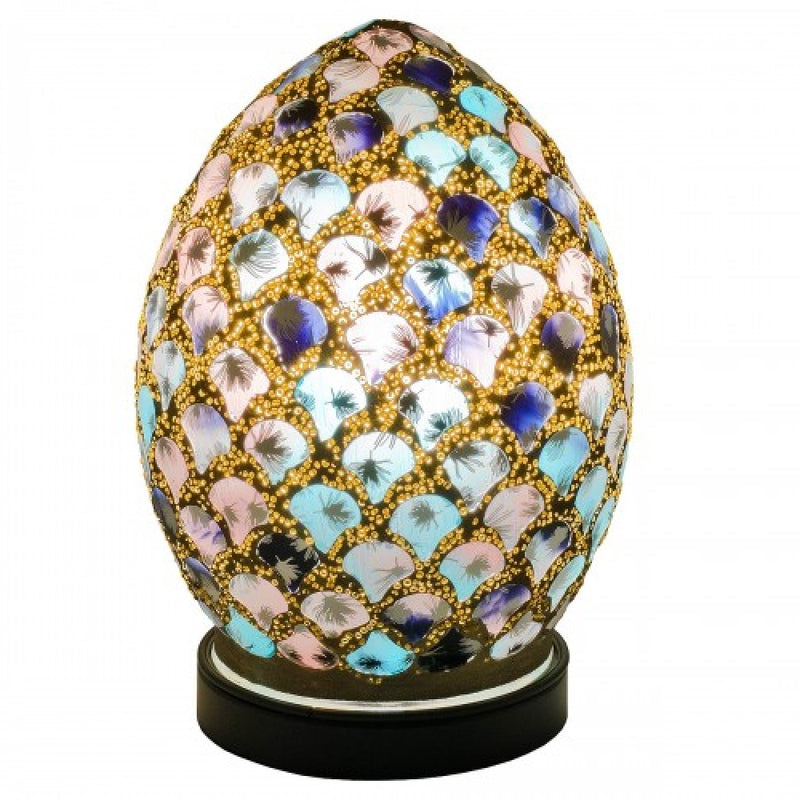 Britalia 880441 | Blue & Pink Tile Glass Mosaic Egg 20cm | BRT880441