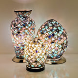 Blue & Pink Tile Mosaic Glass Egg Lamp 200mm
