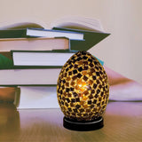 Black Tile Mosaic Glass Egg Lamp 200mm