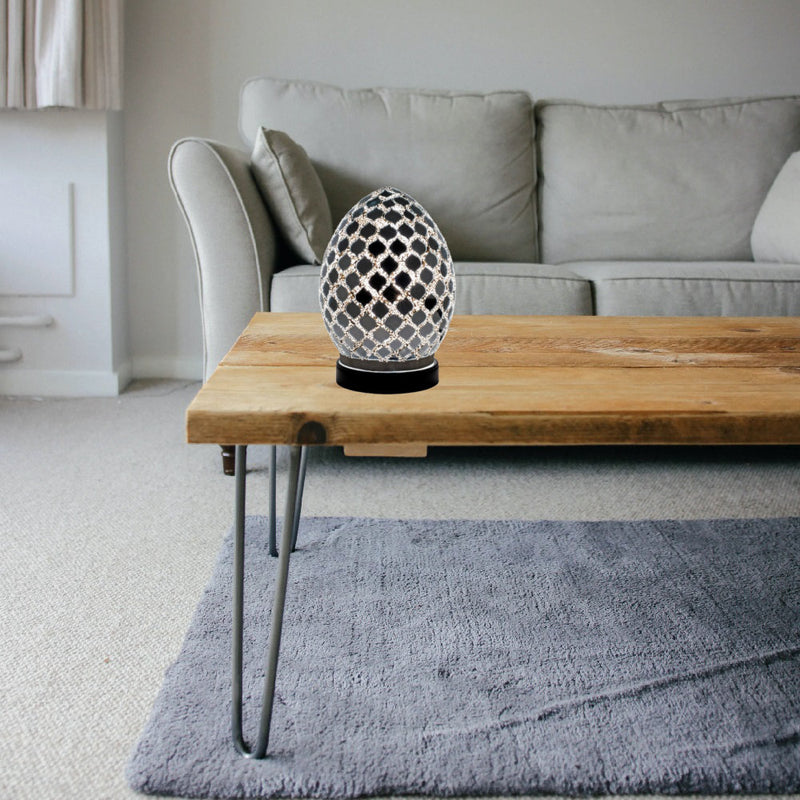 Mirrored Tile Glass Mosaic Egg 20cm | Vintage Retro