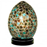 Britalia 880444 Dark Green Tile Mosaic Glass Vintage Egg Table Lamp 20cm