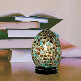 Dark Green Tile Mosaic Glass Egg Lamp 200mm
