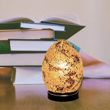 Autumn Gold Crackle Mosaic Glass Egg Lamp 200mm